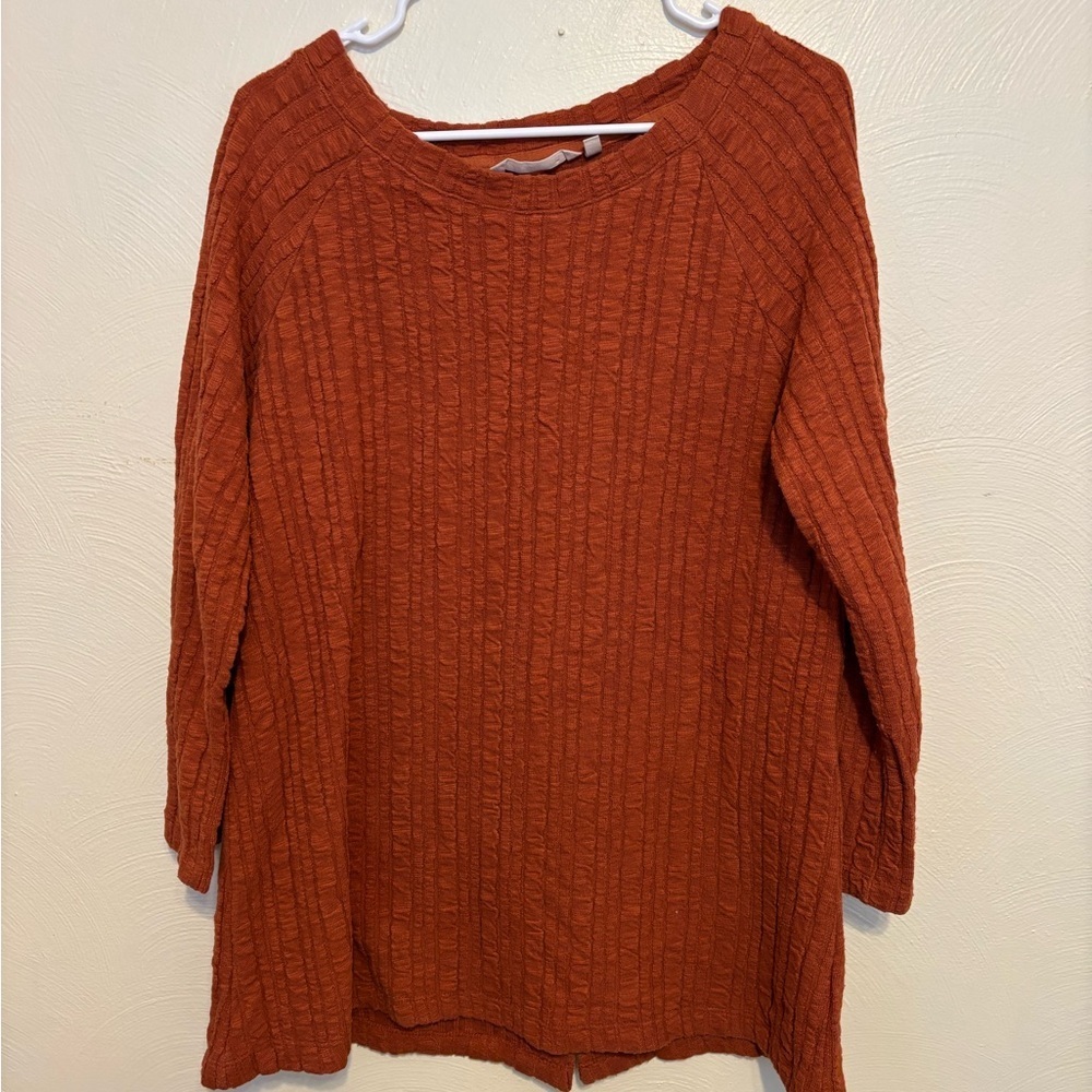 Soft Surroundings Rust Textured Blouse